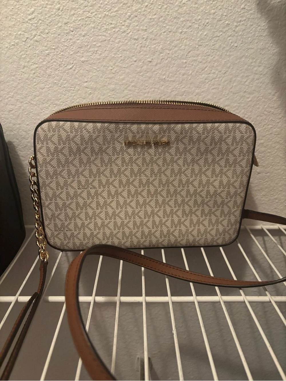 Michael kors brown /beige monogram crossbody . Willing to negotiate